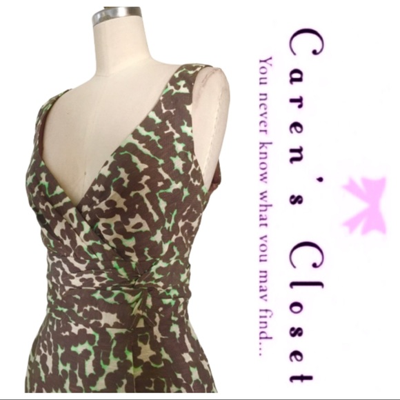 Nanette Lepore Leopard Linen Faux Wrap Dress - Picture 5 of 5